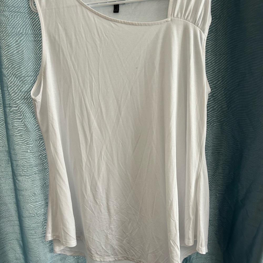 MARBLE white dressy muscle top - XL- new or like new